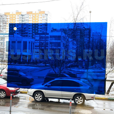 Солнцезащитная пленка для окон S 303 "Синее зеркало с двух сторон"